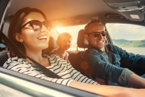 man and a woman in a car